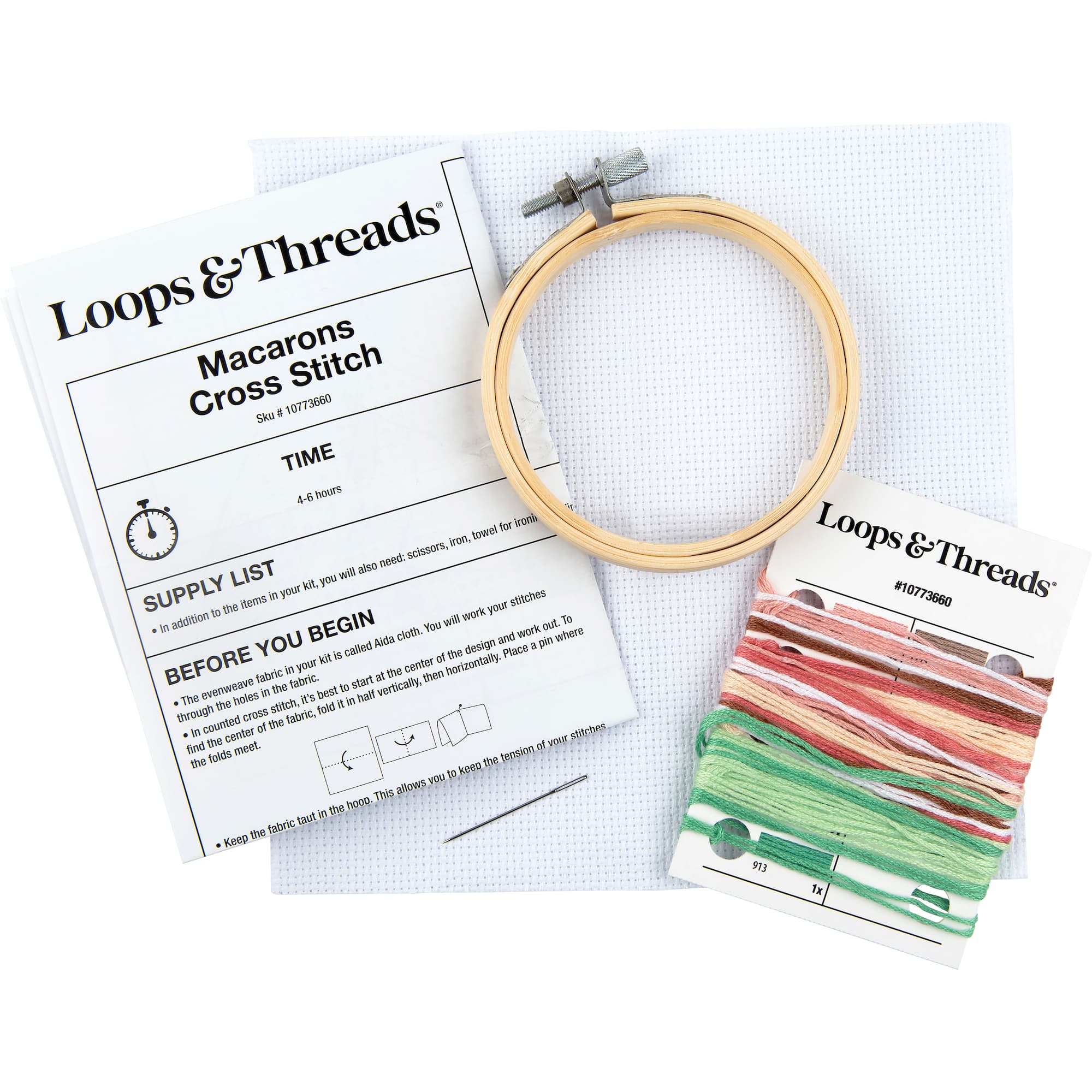 3.5" Macarons Counted Cross Stitch Kit by Loops & Threads®